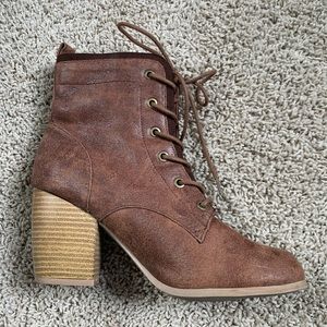 brown heeled booties